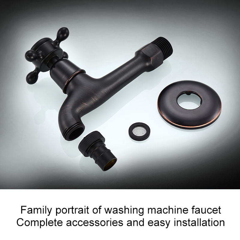 Messing Antieke Zwart Buiten Tap Wasmachine Kraan Wc Decoratieve Outdoor Tuin Kraan MW001