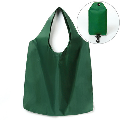 effen kleur grote capaciteit supermarkt opvouwbare boodschappentas opbergtas licht draagbare met groene zak boodschappentas: green