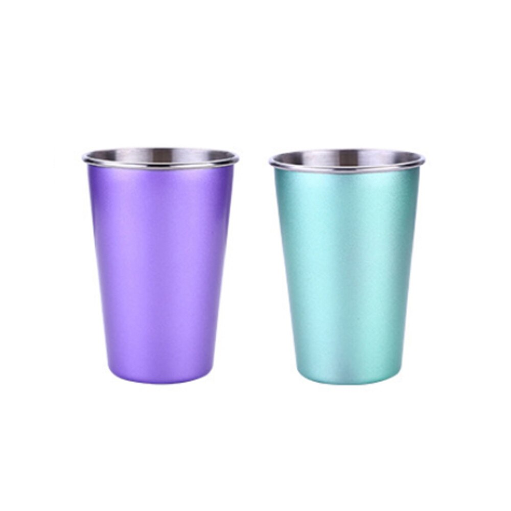 Stainless Steel Beer Cup Premium Durable Drinking Tumbler Coffee Tea Cup (Nordic Silver, Lid)