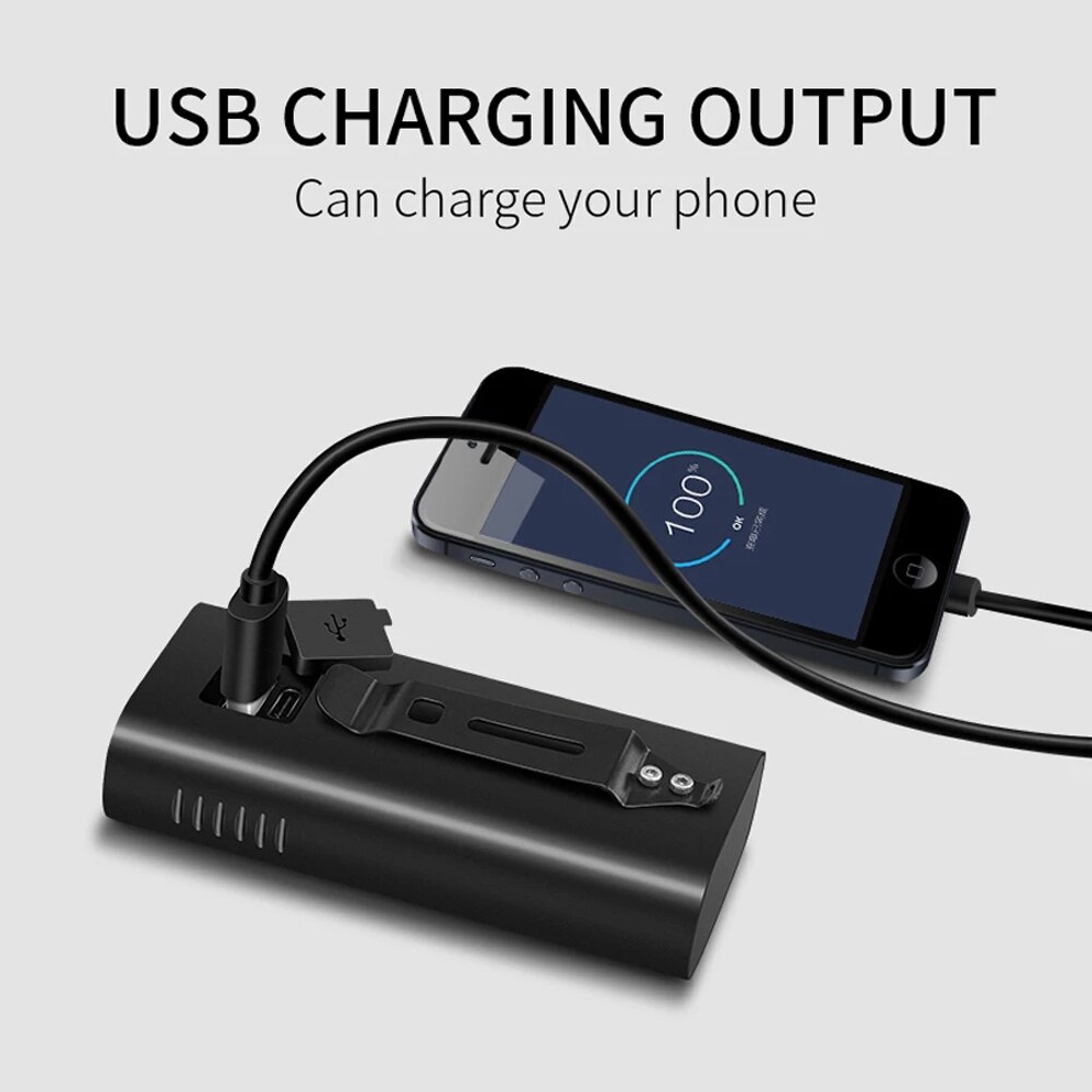 NEWBOLER-faro delantero para bicicleta de montaña, linterna de 1200 lúmenes, batería externa de 5200mAh, recargable vía USB, resistente al agua IPX5