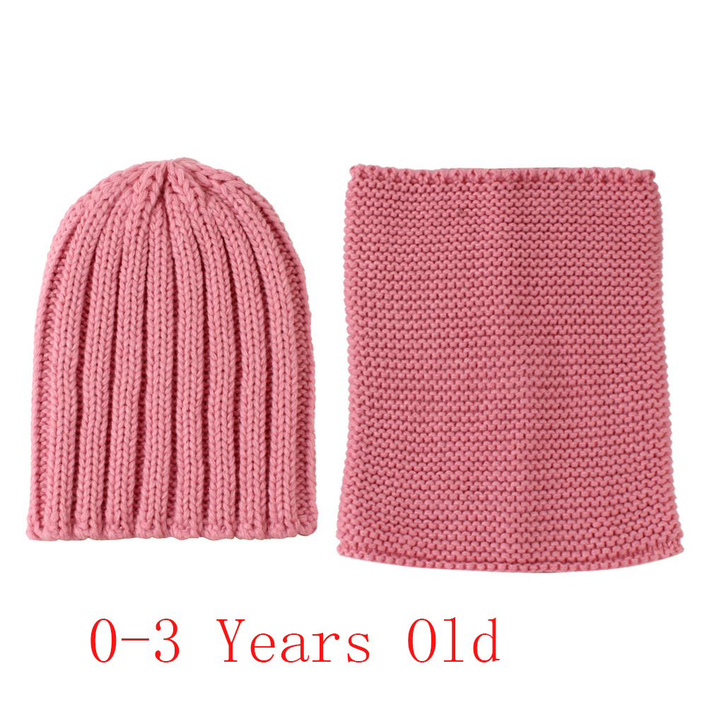 Conjunto de gorro y bufanda para bebé, otoño e invierno, de lana tejida, liso, para niño y niña, gorro y redecilla para niña, gorro para niño de 0-3 años