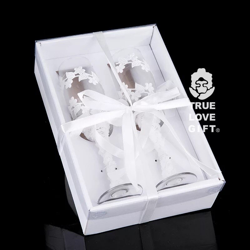 2 sztuk/zestaw kreatywny prezent dla nowożeńców i pana młodego kieliszki robić szampana ślub komplet kieliszków puchar opiekania czara ślubne dekoracje robić domu i hotelu