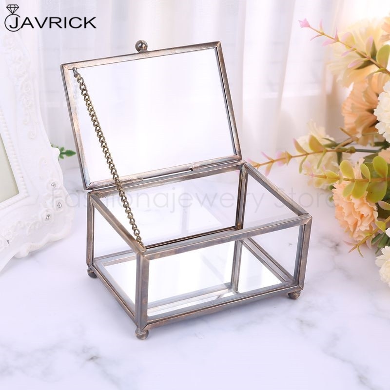 Transparent Glass Ring Box - Eternal Flower Storage Holder - Nordic Home Decor Ornament