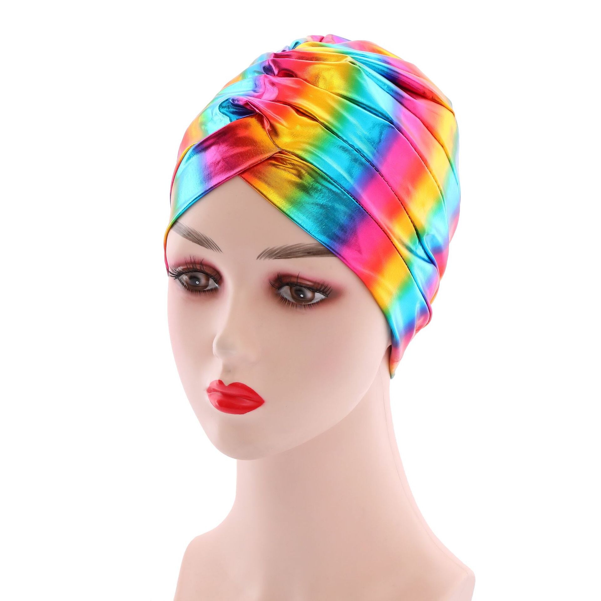 Sombreros de turbante para mujer, turbante de seda bronceada, placa ligera, casera, africana, india, musulmana, bufandas para envolver la cabeza, negro y rosa: Verde militar