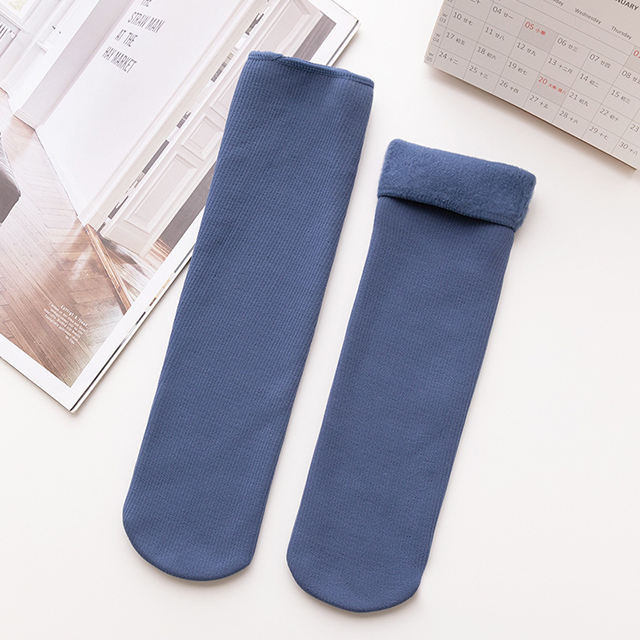 1Pairs Stripes Velvet Women Winter Warm Thicken Socks Soft Casual Solid Color Socks Wool Cashmere Home Snow Boots Floor Socks: G