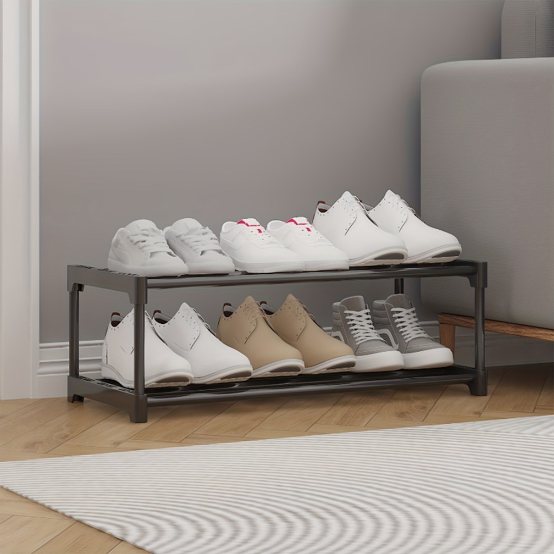 Schoenenrek voor kast, verstelbaar schoenenrek voor kleine ruimte, kleine schoenenorganizer voor voordeur, stevig metaal, voordeur