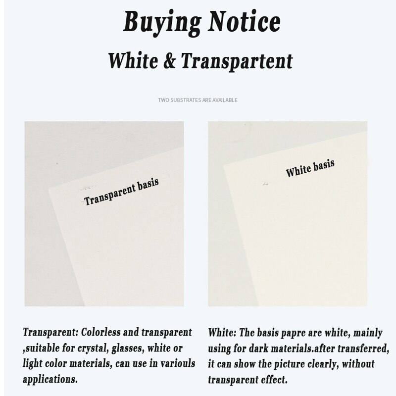 A4 Inkjet Waterslide Decal Paper Waterbased slide transfer paper White Transparent 5 10 20 Sheets