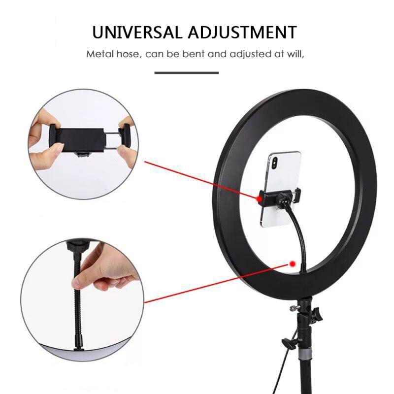 36cm 3-Licht Farbe LED Ring Licht Universal- 18W 5600K Dimmbare praktisch Live Stehen Füllen licht Für Podcast Live Video