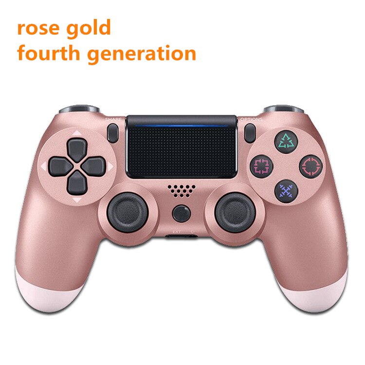 Mando de juego inalámbrico con Bluetooth para PS4, mando con doble vibración estilo PS5 para PC y Android,: PS4 Rose Gold