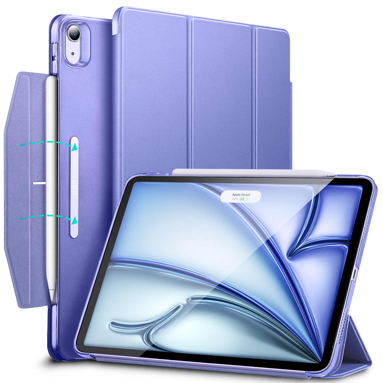 ESR for iPad Air 11/13 M2 Case Ascend Trifold Case Built-in Pencil Holder for iPad Pro 11/13 inch Back Cover 360 Protection