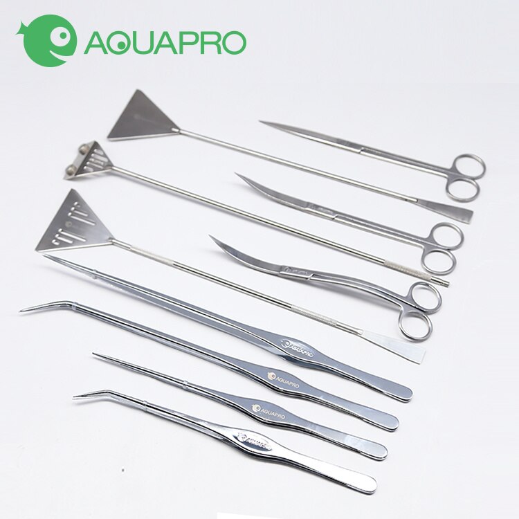 ADA AQUAPRO Plant Cleaning Tools Stainless Steel Scissor Tweezer Scoop Scraping algae knife Aquarium Water Fish tank