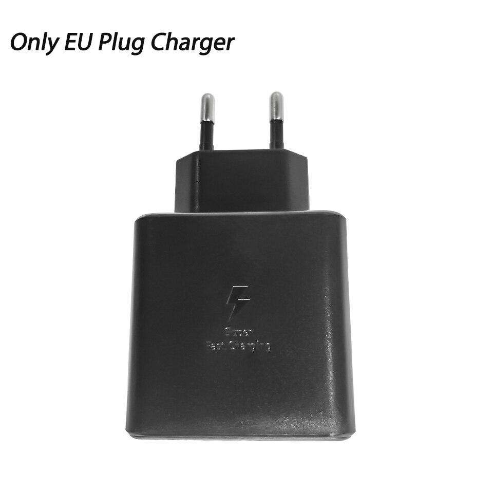 Original for SAMSUNG S21 Ultra Charger 45W Type C Super Fast Charger PD Quick Charging for Galaxy S20 S21 Plus Tab S7 S7+ Tablet: EU black