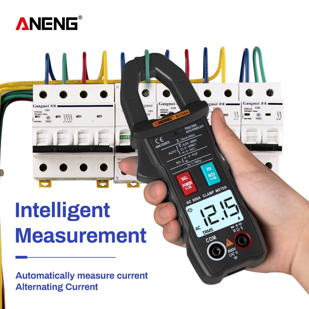 Mini Digital Clamp Meters ANENG ST204 4000Counts Full Intelligent Automatic Range Digital Current Multimeter(AUTO)