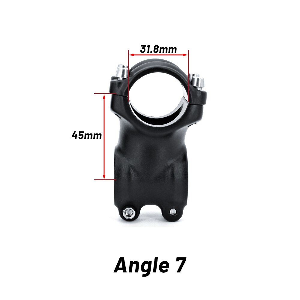 Mtb short stem 7 degree 45mm ultralight stem aluminium 25.4/31.8mm mountain road sykkelstamme matt stilk sykkelstamme sykkeldeler: 31.8 x 45mm svart