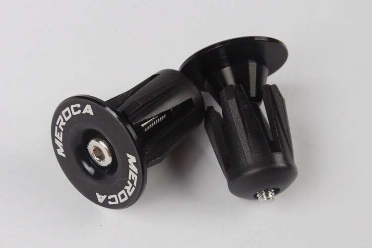 MEROCA-Tapones para manillar de bicicleta de montaña, accesorios para manillar de bicicleta de carretera, tapas expansibles, mango de aleación de aluminio, decoración de bicicletas en varios colores: Black