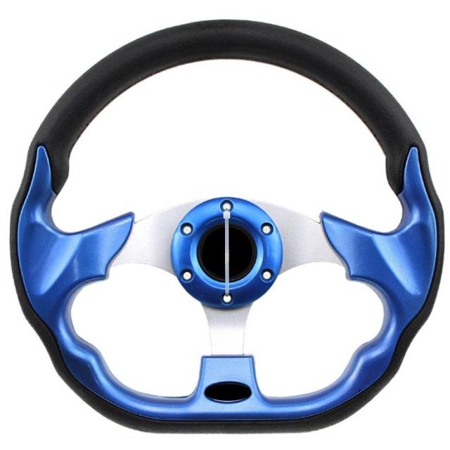 13in Golf Steering Wheel Aluminum + Carbon Fiber Sports Style For EZGO/CLUB CAR DS/YMH/CLUB CAR PRECEDENT Golf Cart Replacement: Blue