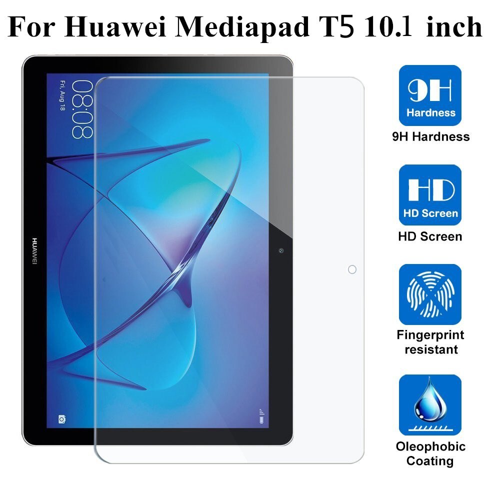 Case for Huawei MediaPad T5 10 Tablet AGS2-W09/L09/L03 10.1'' 360 Rotating Case Folio Leather Stand Cover for T5 with free: glass for T5 10