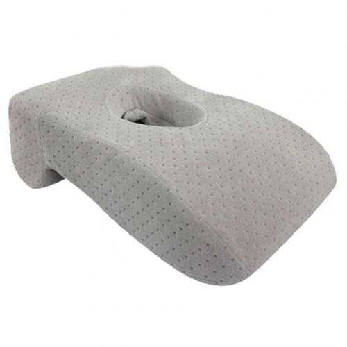 L Vormige Hals Kussens Memory Foam Kussen Voor Auto Home Office Middag Dutje Rest Langzaam Stijgende Taille Beschermen Gezicht Down ontspannen Nek Kussen: Grey
