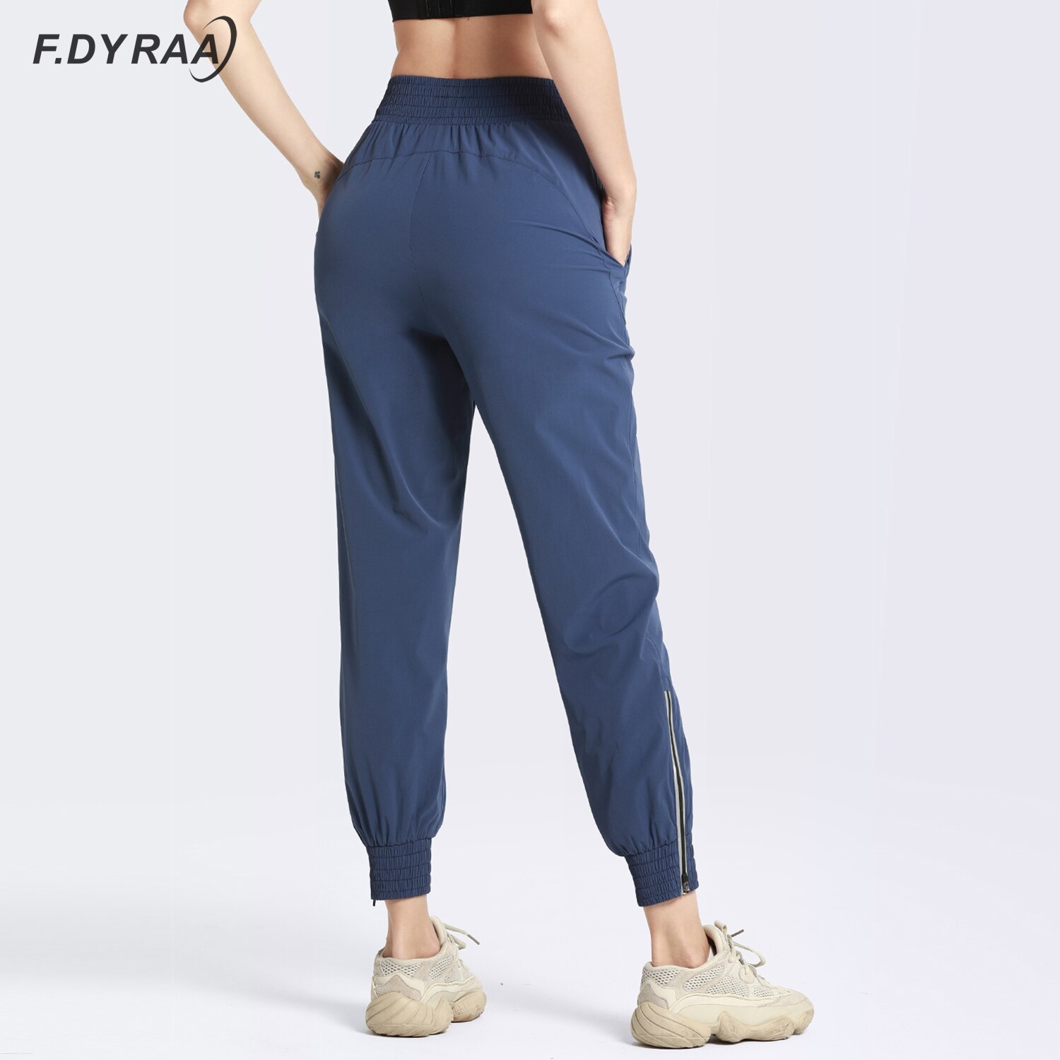 F. Dyraa Vrouwen Running Broek Sportkleding Quick Dry Training Jogging Broek Joggingbroek Vrouwelijke Fitness Workout Rits Sport Broek