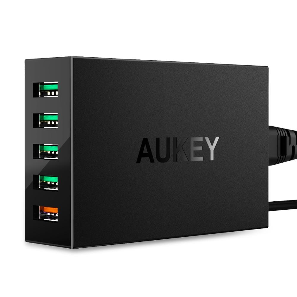 AUKEY Quick Charge 3,0 Handy Ladegerät 5-Port USB Wand Ladegerät 54W USB Adapter Ladestation Für i-Phone11/Pro/Max i-Pad