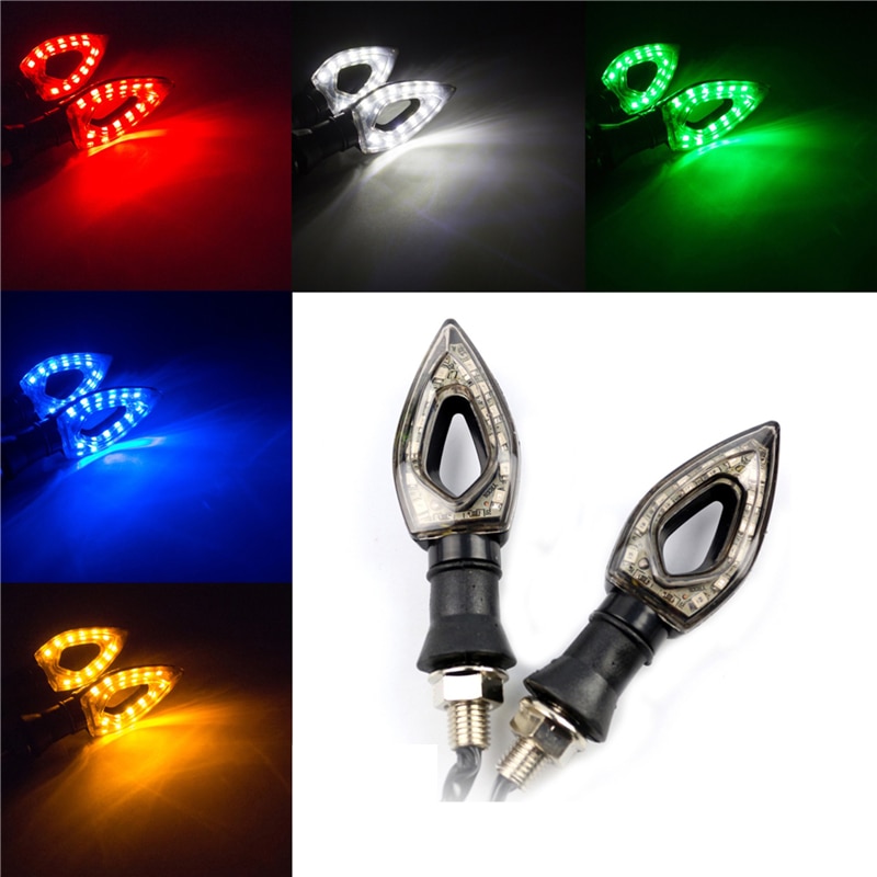 2pc 12 LED de señal de vuelta de luz intermitente para motocicleta luces de cola indicadores para Moto accesorios de la motocicleta amarillo rojo