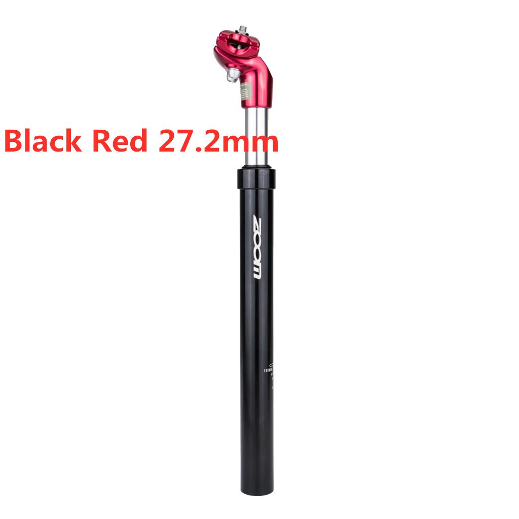 Aluminum Bicycle Shock Absorber Seat post Mountain Road Bicycle Suspension Seatpost 27.2/ 31.6mm: Black Red 27.2mm