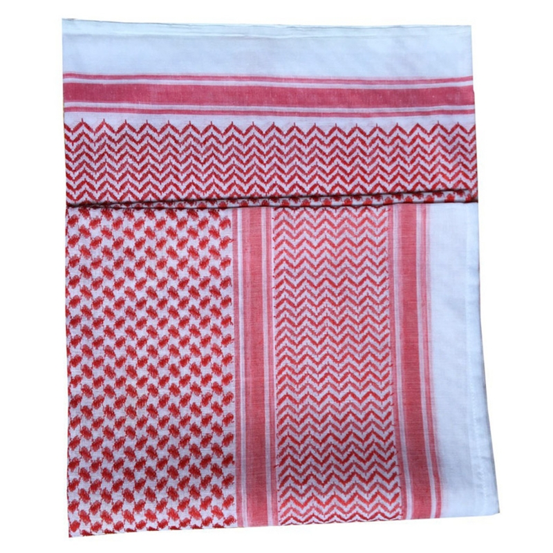 Shemagh-Pañuelo árabe para la cabeza para hombre, chal musulmán, gran tamaño, estampado a cuadros, para el cuello: Rojo
