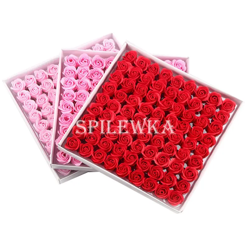 81/162 Uds 3,5x4cm flores artificiales 3 capas sin flores Base Floral rosas eternas San Valentín DIY ramo decoración de boda
