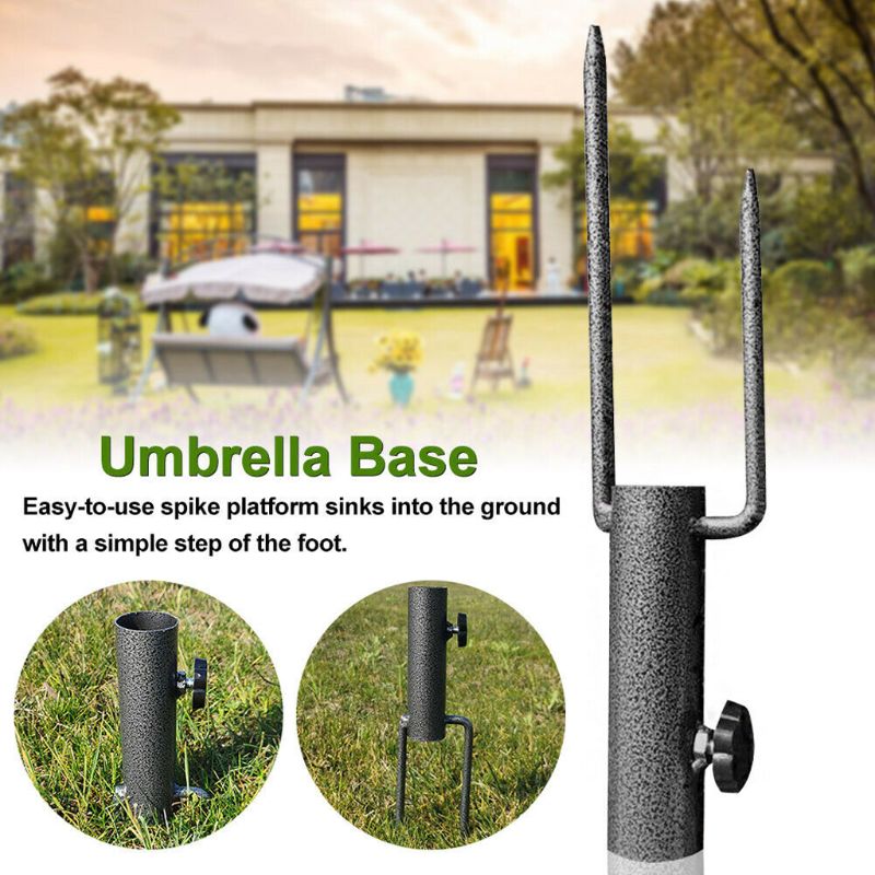 Kraftig parasol solsejl paraply base stativ holder tilbehør terrasse strand 11ua
