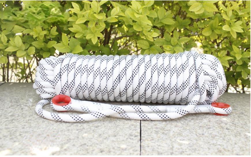Corde d'escalade de 10m/20m/30m, diamètre de 9mm, résistante à l'usure, outil de randonnée d'urgence en plein air, nouveauté 2022: White / Paracord-30m