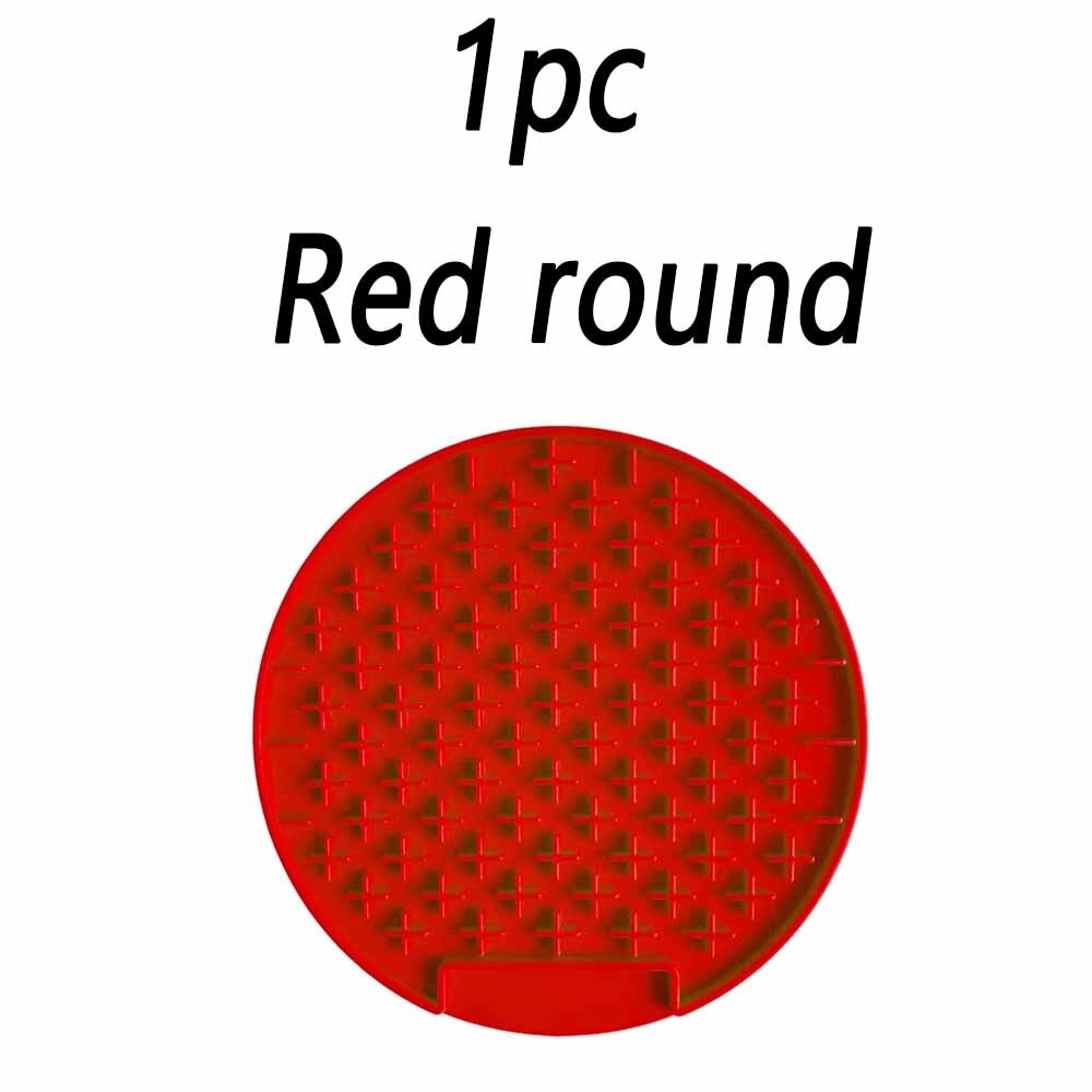 2 pièces Lickimat Bol pour Chiens Pet Gamelle Pour Ingestion Lente L'anxiété Chien Alimentaire Conteneur Silicone Lécher Tapis Pour chats Produits D'alimentation pour Accessoires: 1pc round red