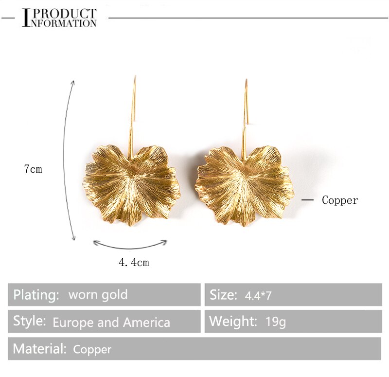 Fan Metal Earrings for Women Jewelry dangle Earrings Bohemia White/Golden fans Earring: MSE-191110382 GP