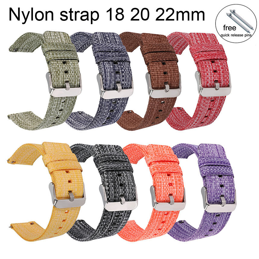 18Mm 20Mm 22Mm 24Mm Quick Release Kleurrijke Nylon Horlogeband Vervanging Voor Universele Horloge Armband Accessoires Met Gereedschap