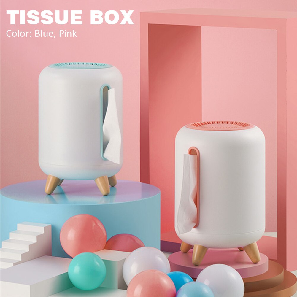 Round Living Room Desktop Organizer Tissue Box Countertop Free Standing Home Decor Storage Case Bedroom Dresser Hotel Furniture