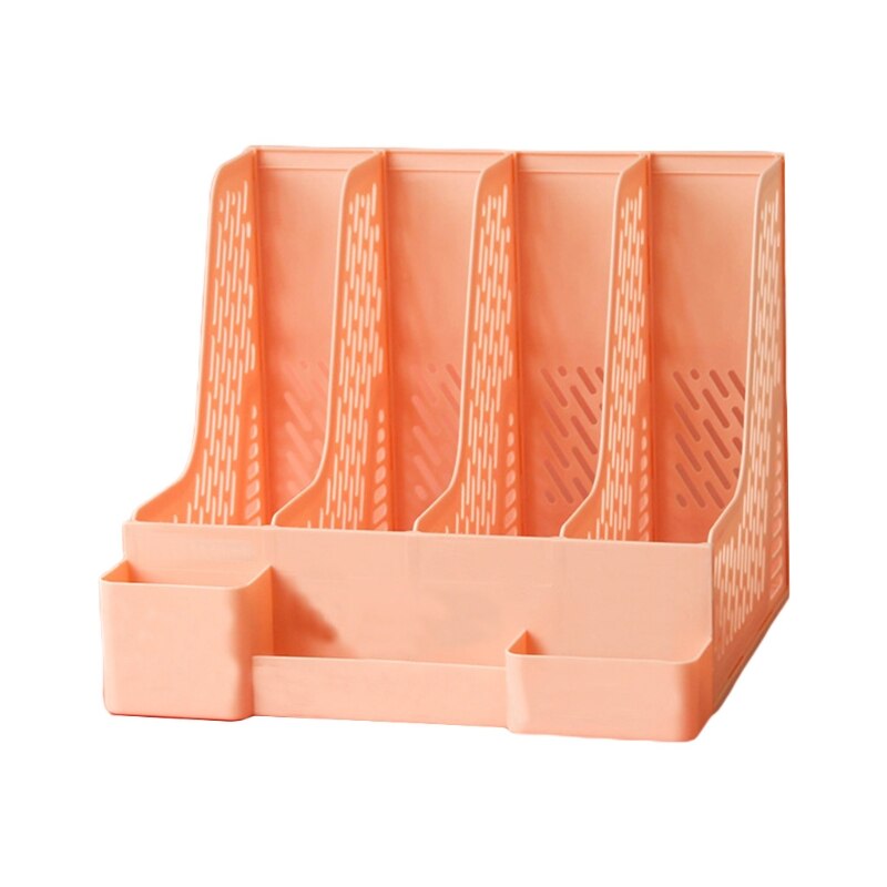 57EC Office 4-layer File Holder Letter Size File Organizer Holder Easy to Pull/Push: pink