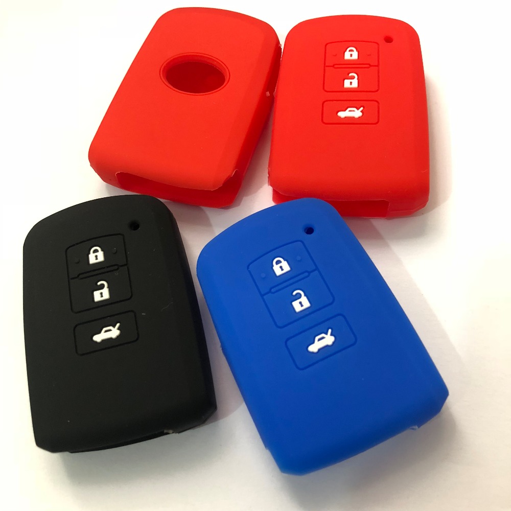 Smart Key Pouch Case Voor Toyota Auto Avalon Highlander RAV4 Camry Prius 3 Knop Siliconen FOB Houder Land Cruiser Corolla