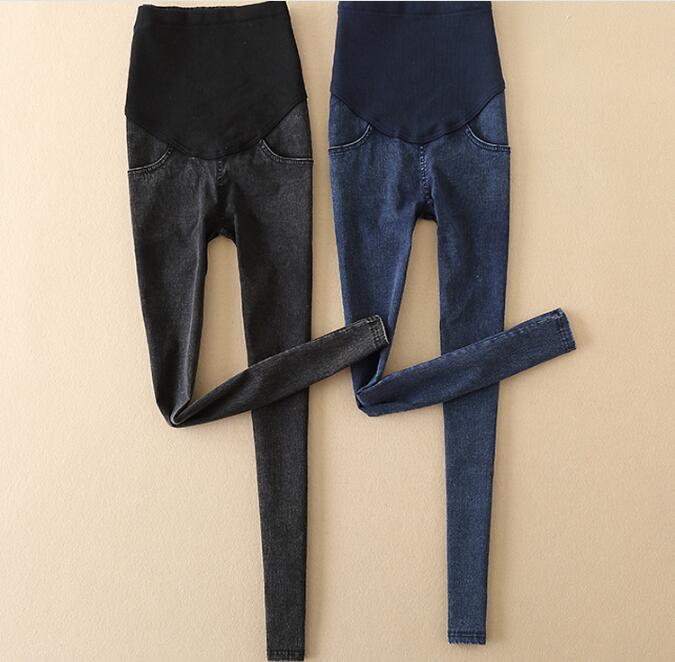 Maternity Pants for Pregnant Women Washed Skinny Jeans Pregnancy Pants Belly Snowflake High Elastic Stretch Denim Trousers