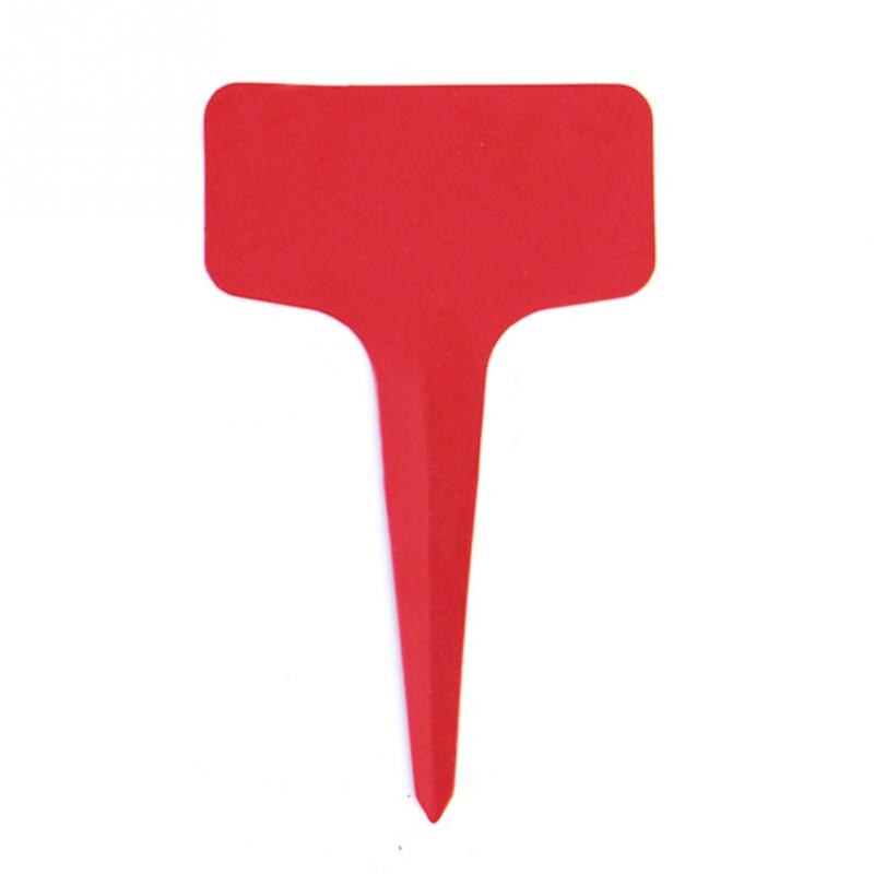 Etiquetas impermeables para plantas de jardinería, etiquetas en forma de T para plantación de vegetales y flores, herramientas de granja, bandeja de plántulas, GT049, 20 piezas: Red
