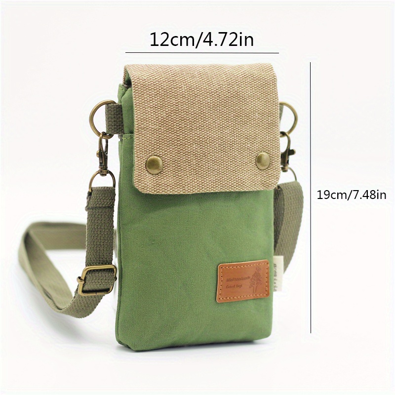 Mini bolso cruzado de tela, bolso para teléfono móvil con contraste de Color, bolso de hombro clásico para mujer, bolso cruzado pequeño, combina con todo