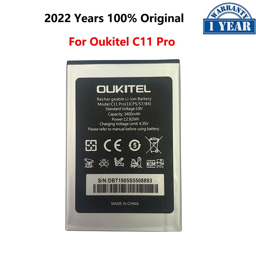 100% Oukitel C11 PRO Battery 3400mAh Backup Battery Replacement For Oukitel C11Pro Mobile Phone battery