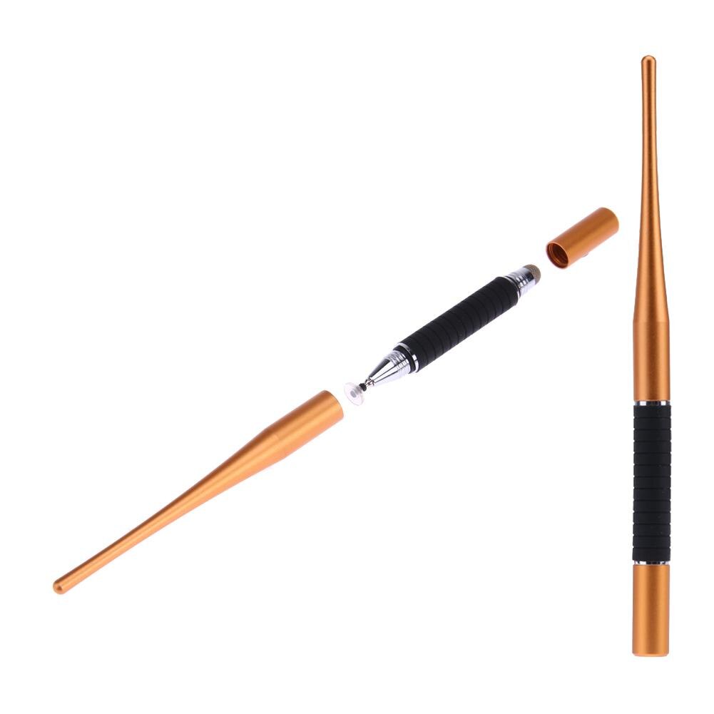 Universal 2 In 1 Capacitive Pen Touch Screen Drawing Pen Stylus Pens for Smartphone for iPhone for iPad Tablet PC: Gold