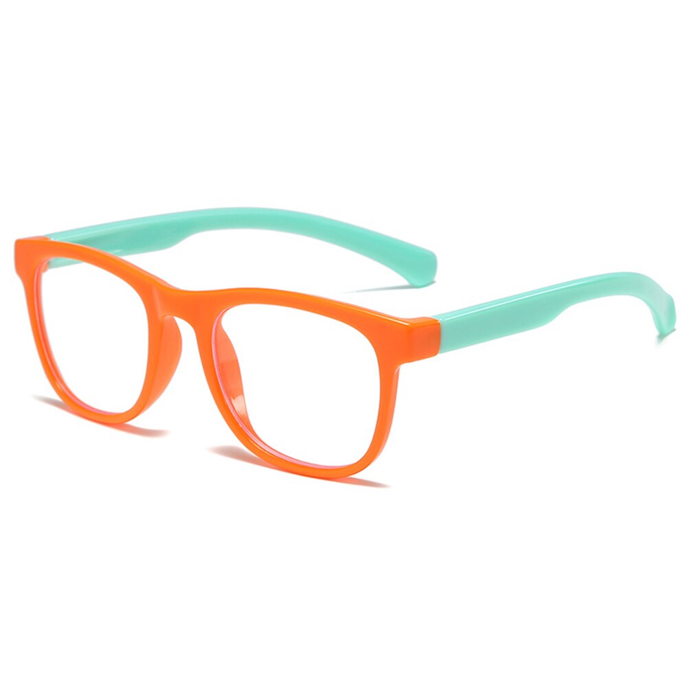 Blue Light Blocking Glasses For Kids Computer Glasses Video Gaming Glasses Children Silicone Frame Anti Radiation Glasses: Orange-green