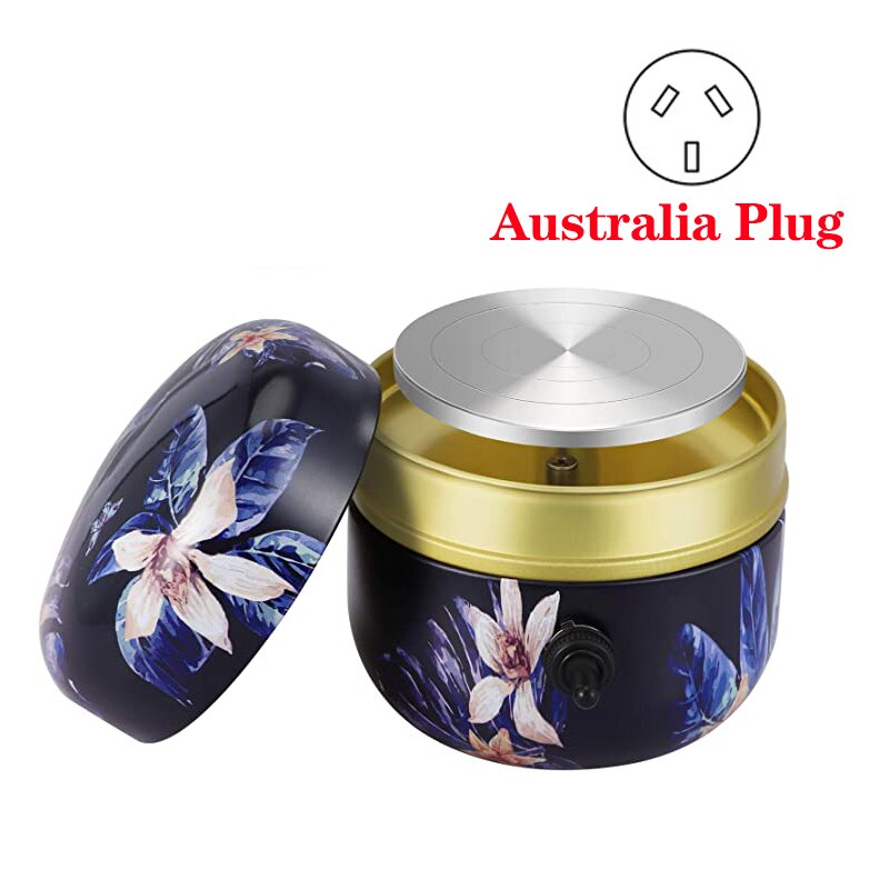 Mini Drawing Machine Electric Pottery Wheel Machine Small Pottery Forming Machine with Tray for DIY Ceramic Work Clay Craft: Flower AU Plug