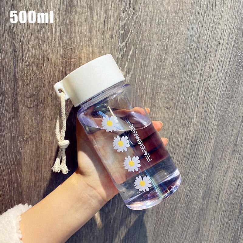 500Ml Margarita pequeña botella de agua de plástico botella de agua congelada portátil de agua potable de Camping al aire libre botella de termo: transparent B