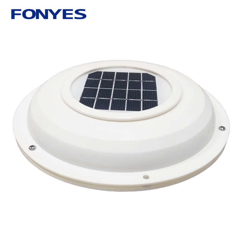 Solar powered vent fan attic ventilation for home RV boat caravans car ventilator air extractor exhaust fan: White