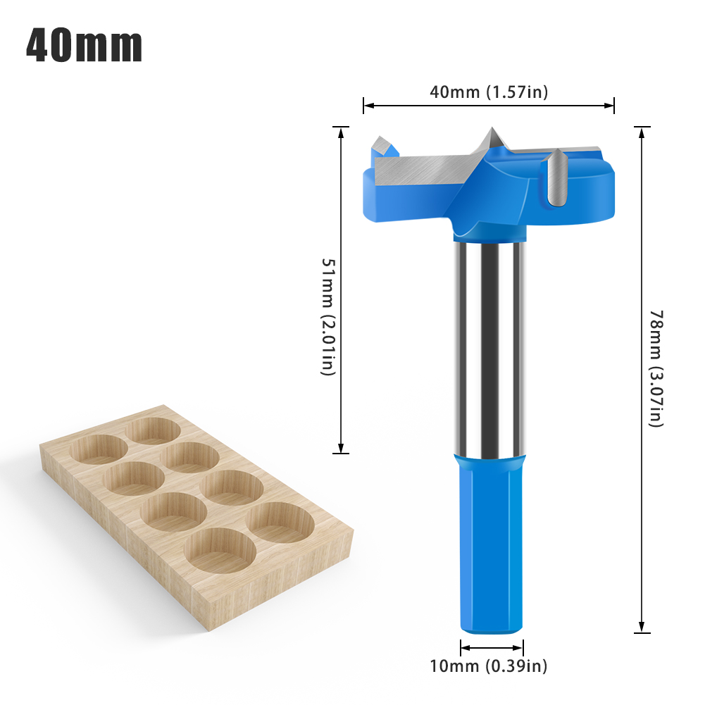 Broca perforadora de bisagra de vástago hexagonal, cortador de sierra de agujero de 16-50mm, broca enrutadora de madera de carburo de tungsteno, herramientas de corte para carpintería