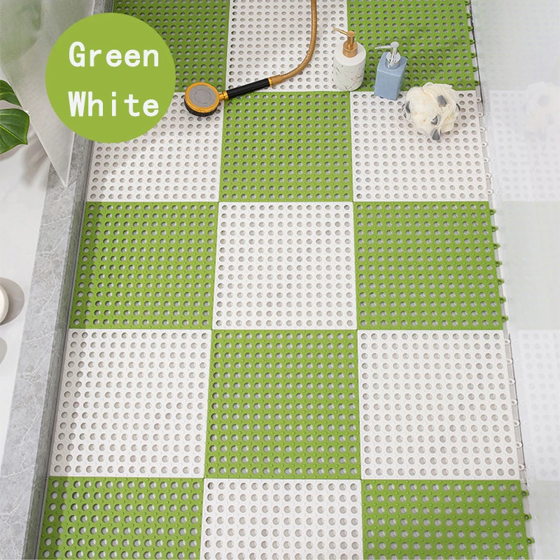 Thickened 30x30cm Bathroom Non-slip Mat Household Bathroom Splicing Patchwork Grounding Mat Feet Mats BathShower Waterproof Mats: Yellow / 1700MMx2400MM