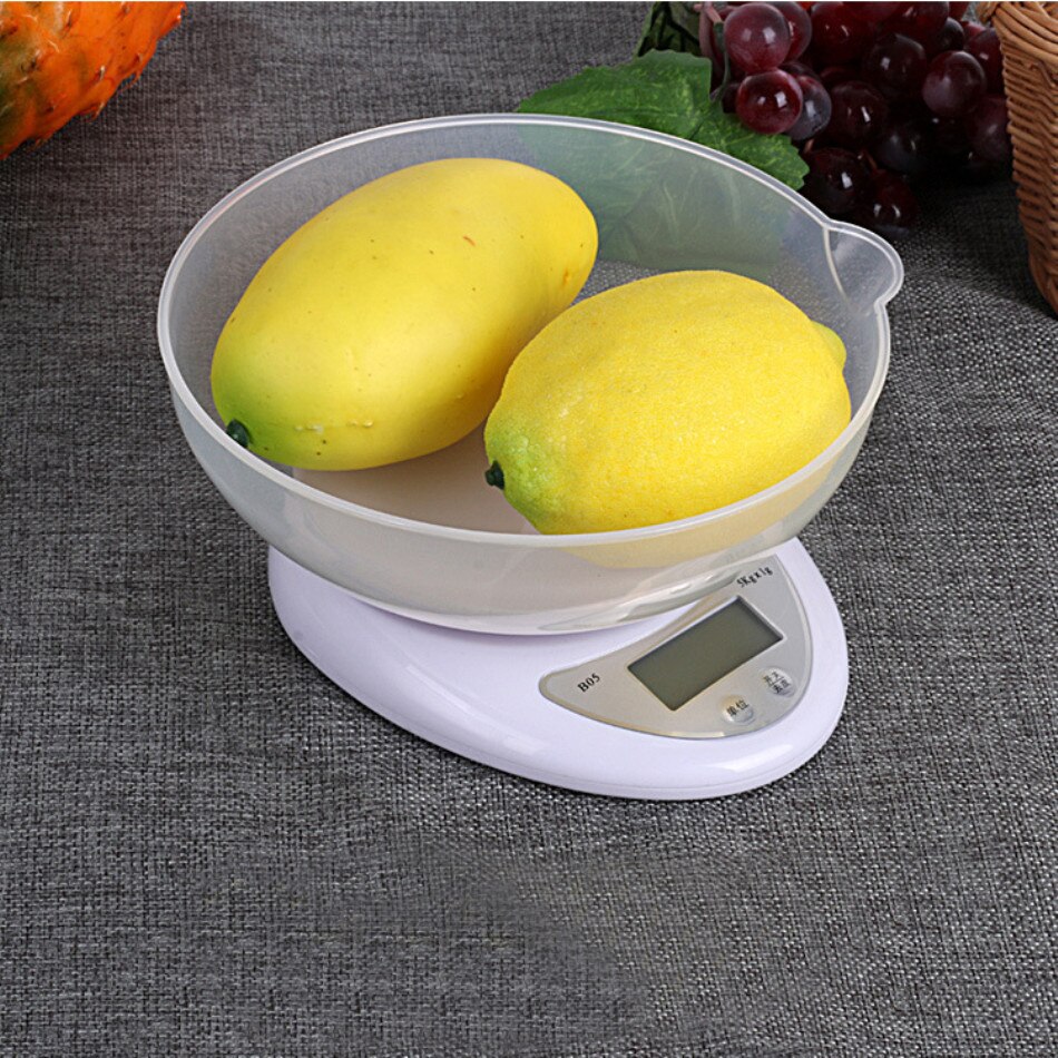 Bærbar digital køkkenvægt 3kg 0.1g 5kg 1g led elektronisk madvægt vægt vægt balance måling