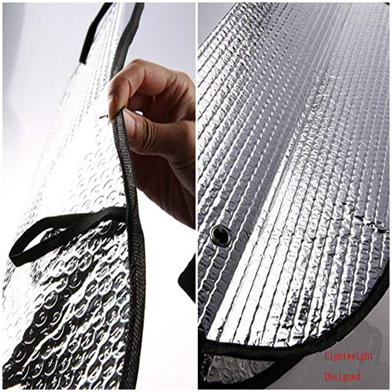 Pare-brise Double face pare-soleil pare-soleil protège les rayons UV protéger argent fenêtre de voiture pare-soleil 130x60 cm TS003