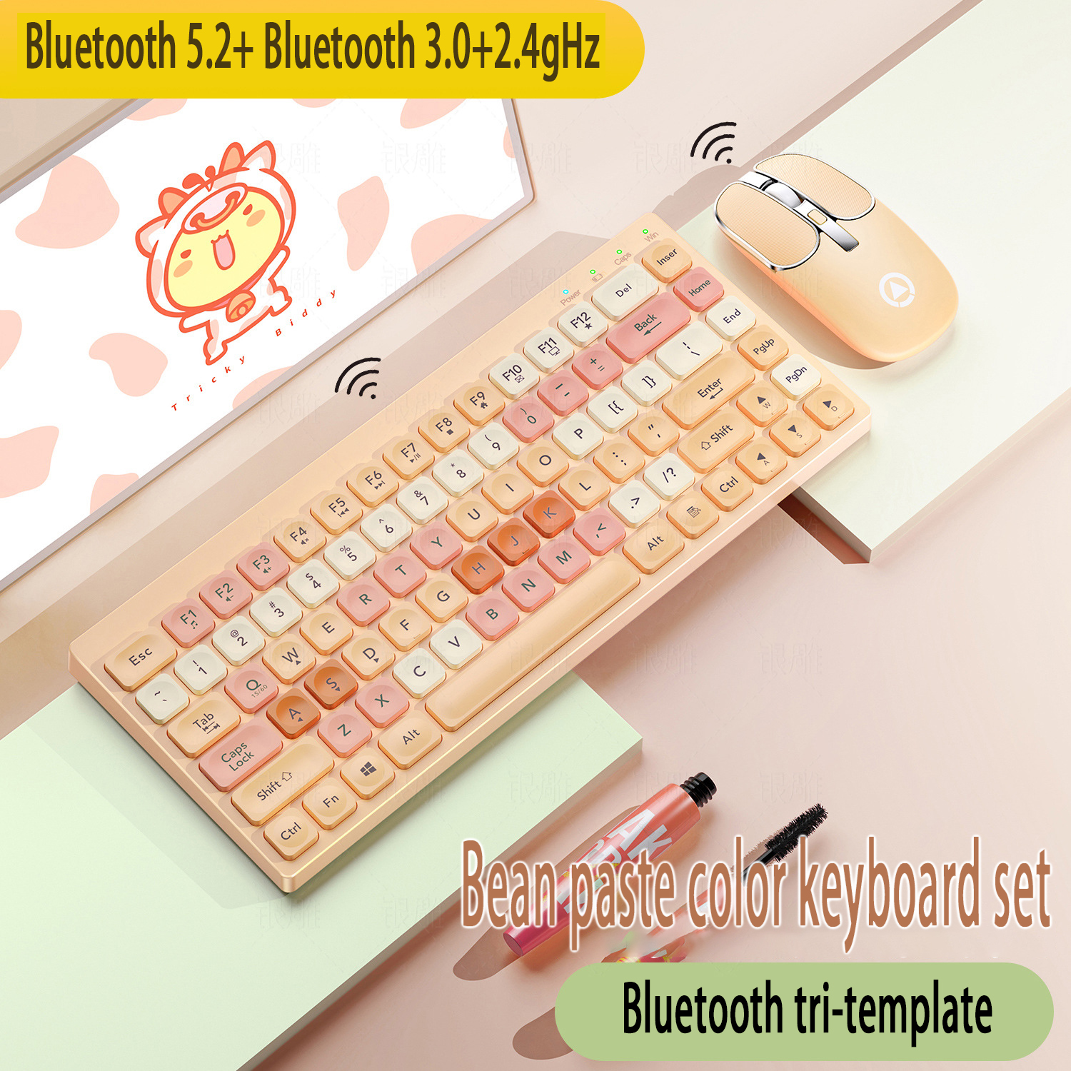 KM02 Wireless Keyboard And Mouse Set Rechargeable Type-c Computer Accessories External Keyboard And Mouse Stable Network Transmi: Silver